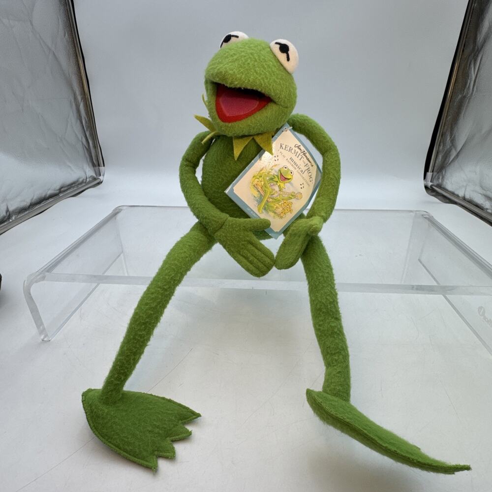 Vintage Muppets Kermit the Frog Plush Doll Toy Eden Toys W/TAG Music Moves Video